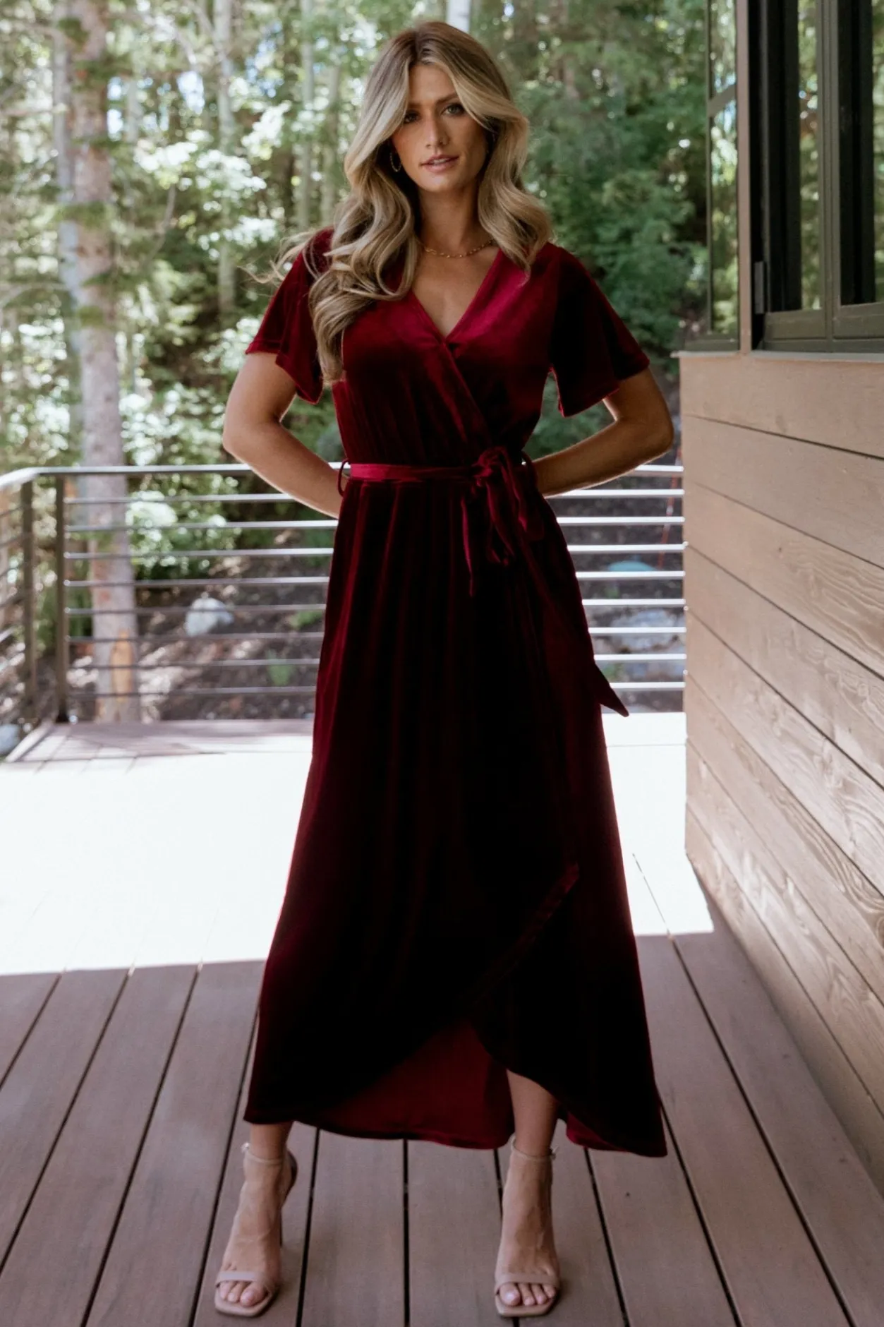Fashion Baltic Born Nadine Velvet Midi Dress | Merlot
