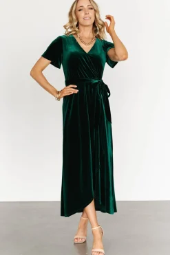 Sale Baltic Born Nadine Velvet Midi Dress | Green