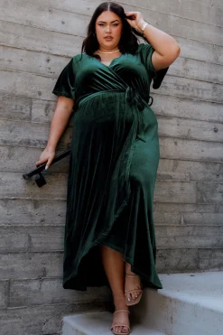 Sale Baltic Born Nadine Velvet Midi Dress | Green