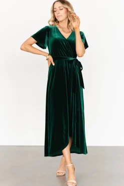 Sale Baltic Born Nadine Velvet Midi Dress | Green