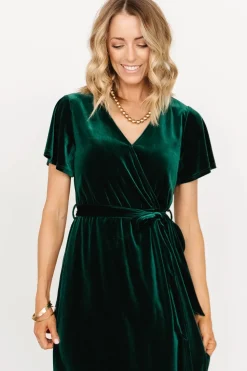 Sale Baltic Born Nadine Velvet Midi Dress | Green
