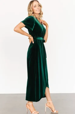 Sale Baltic Born Nadine Velvet Midi Dress | Green