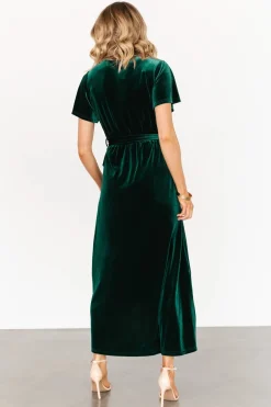 Sale Baltic Born Nadine Velvet Midi Dress | Green