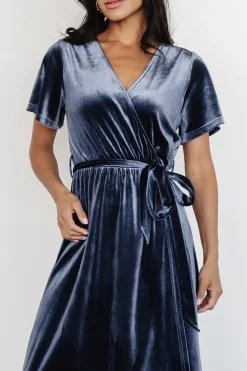New Baltic Born Nadine Velvet Midi Dress | Blue