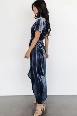 New Baltic Born Nadine Velvet Midi Dress | Blue