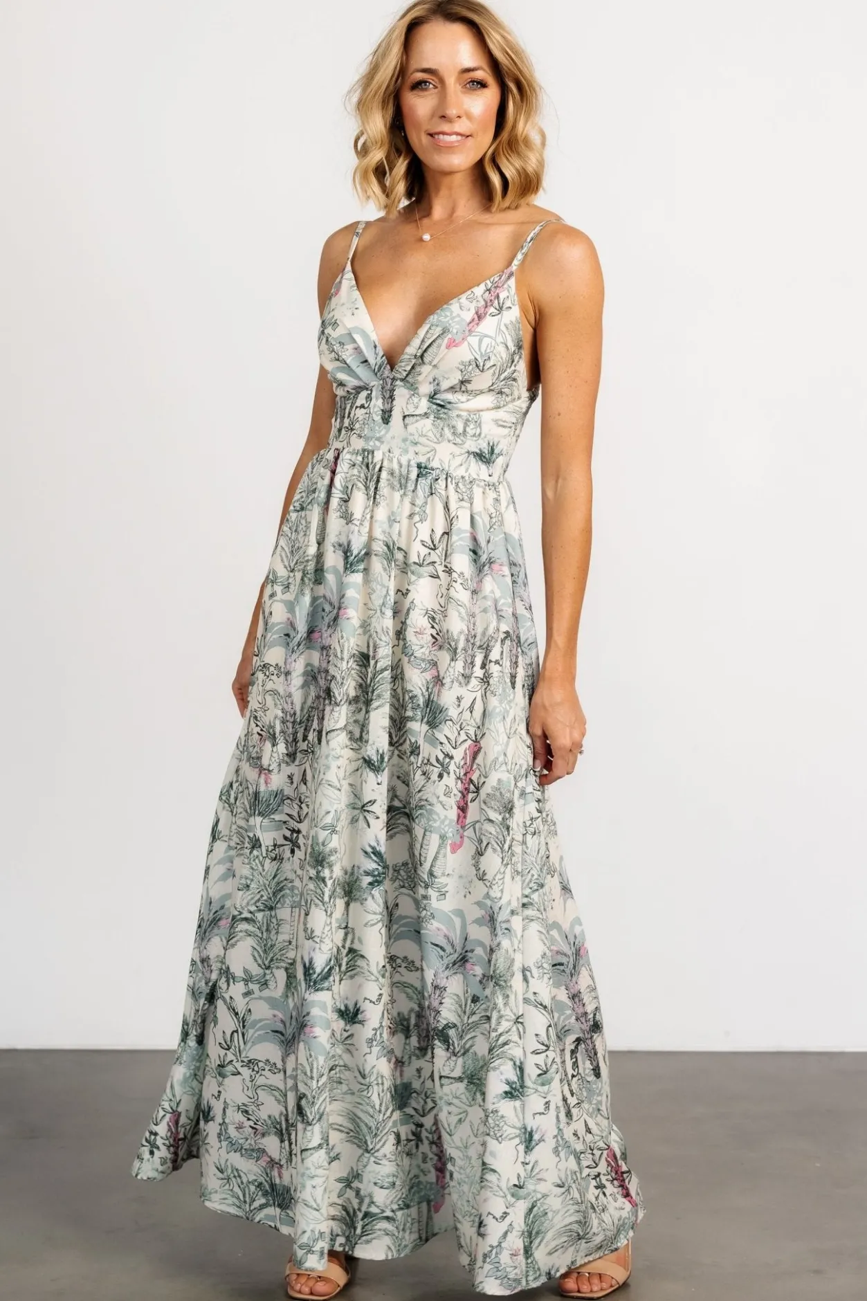 Hot Baltic Born Naia Maxi Dress | Natural + Sage Print Natural+SagePrint