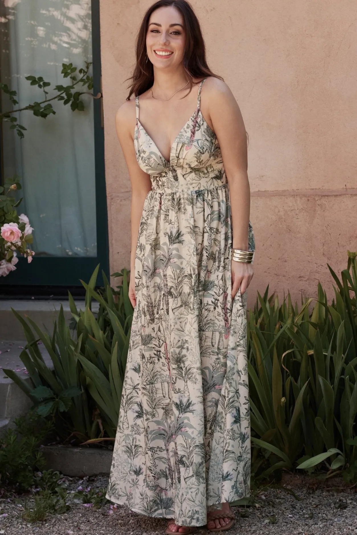 Hot Baltic Born Naia Maxi Dress | Natural + Sage Print Natural+SagePrint
