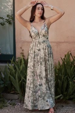 Hot Baltic Born Naia Maxi Dress | Natural + Sage Print Natural+SagePrint