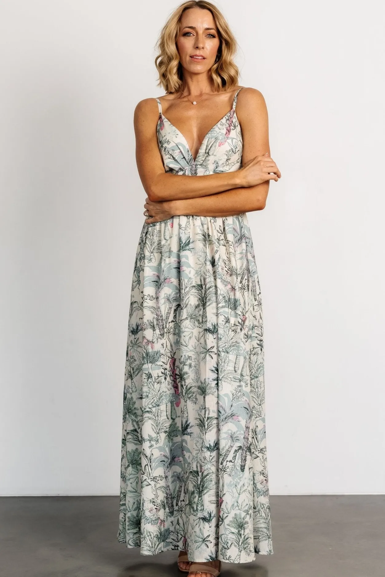 Hot Baltic Born Naia Maxi Dress | Natural + Sage Print Natural+SagePrint