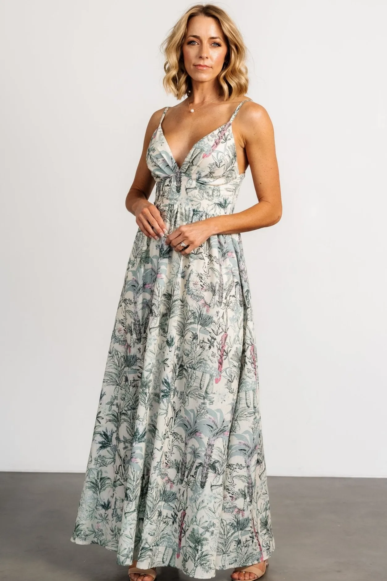 Hot Baltic Born Naia Maxi Dress | Natural + Sage Print Natural+SagePrint