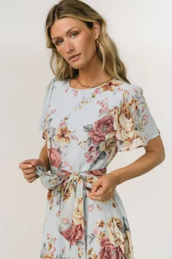 Fashion Baltic Born Naomi Short Sleeve Maxi Dress | Blue Multi Floral BlueMultiFloral
