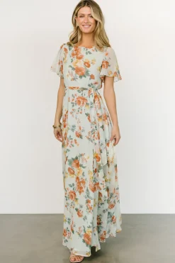 Hot Baltic Born Naomi Short Sleeve Maxi Dress | Sage Floral SageFloral