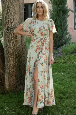 Hot Baltic Born Naomi Short Sleeve Maxi Dress | Sage Floral SageFloral