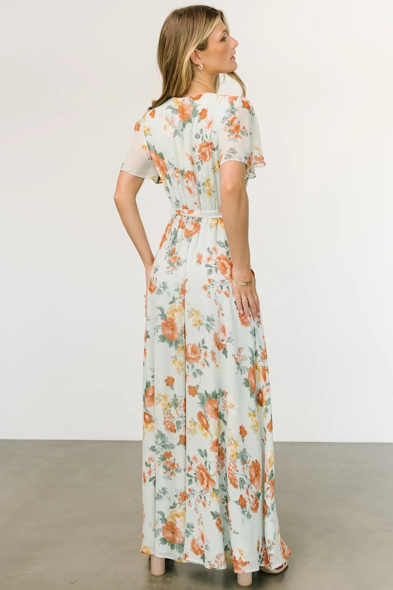 Hot Baltic Born Naomi Short Sleeve Maxi Dress | Sage Floral SageFloral