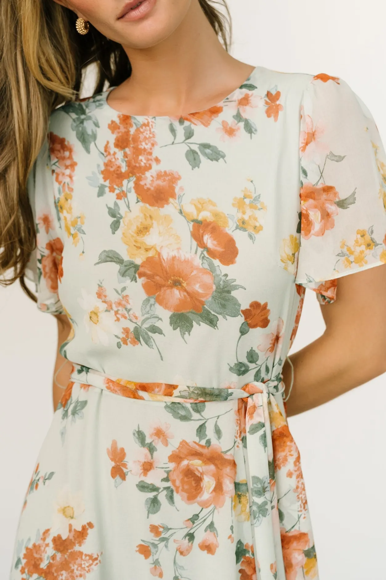 Hot Baltic Born Naomi Short Sleeve Maxi Dress | Sage Floral SageFloral