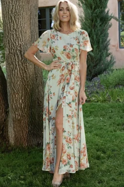Hot Baltic Born Naomi Short Sleeve Maxi Dress | Sage Floral SageFloral