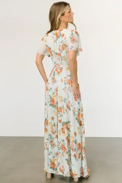 Hot Baltic Born Naomi Short Sleeve Maxi Dress | Sage Floral SageFloral