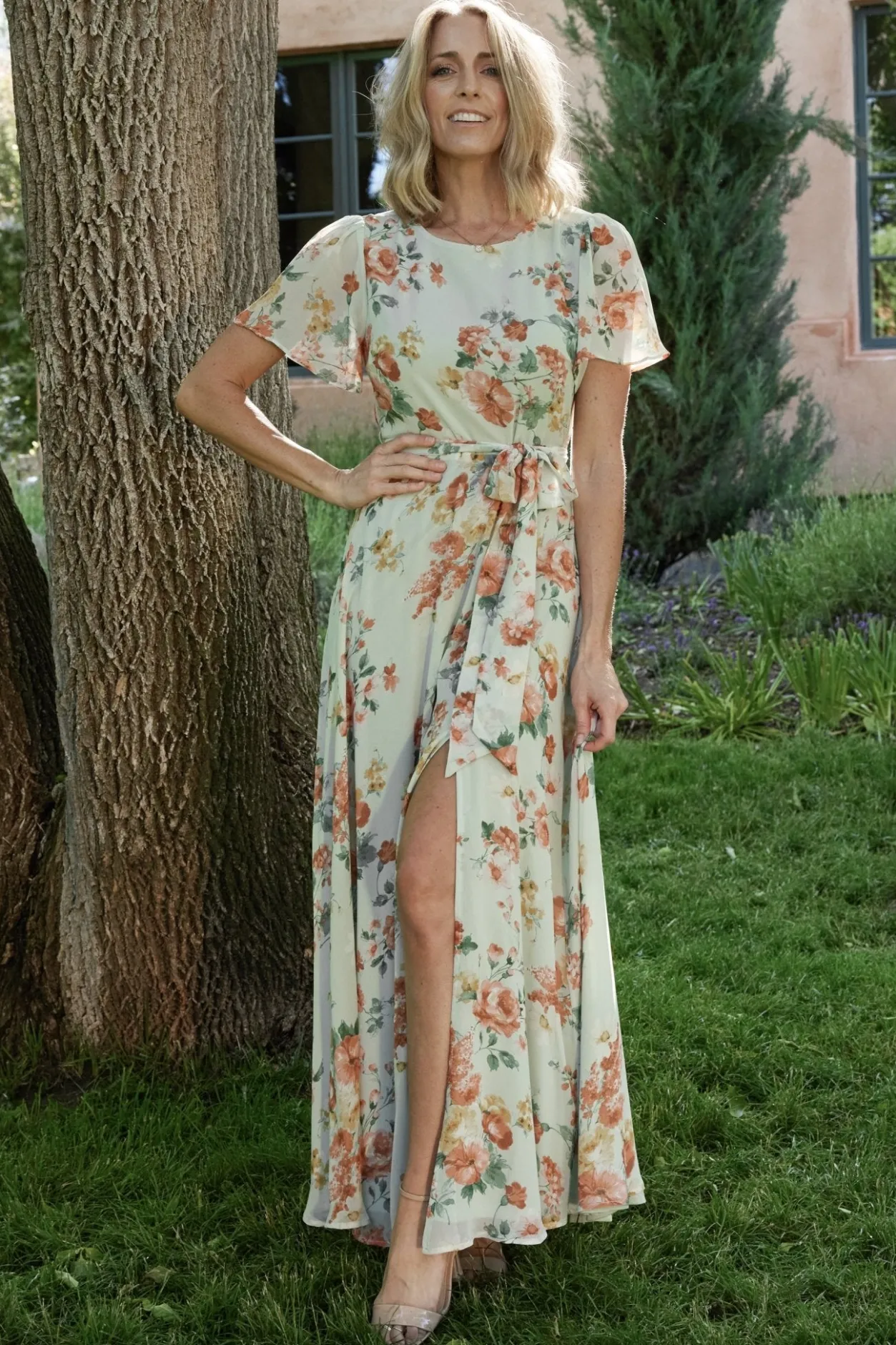 Hot Baltic Born Naomi Short Sleeve Maxi Dress | Sage Floral SageFloral