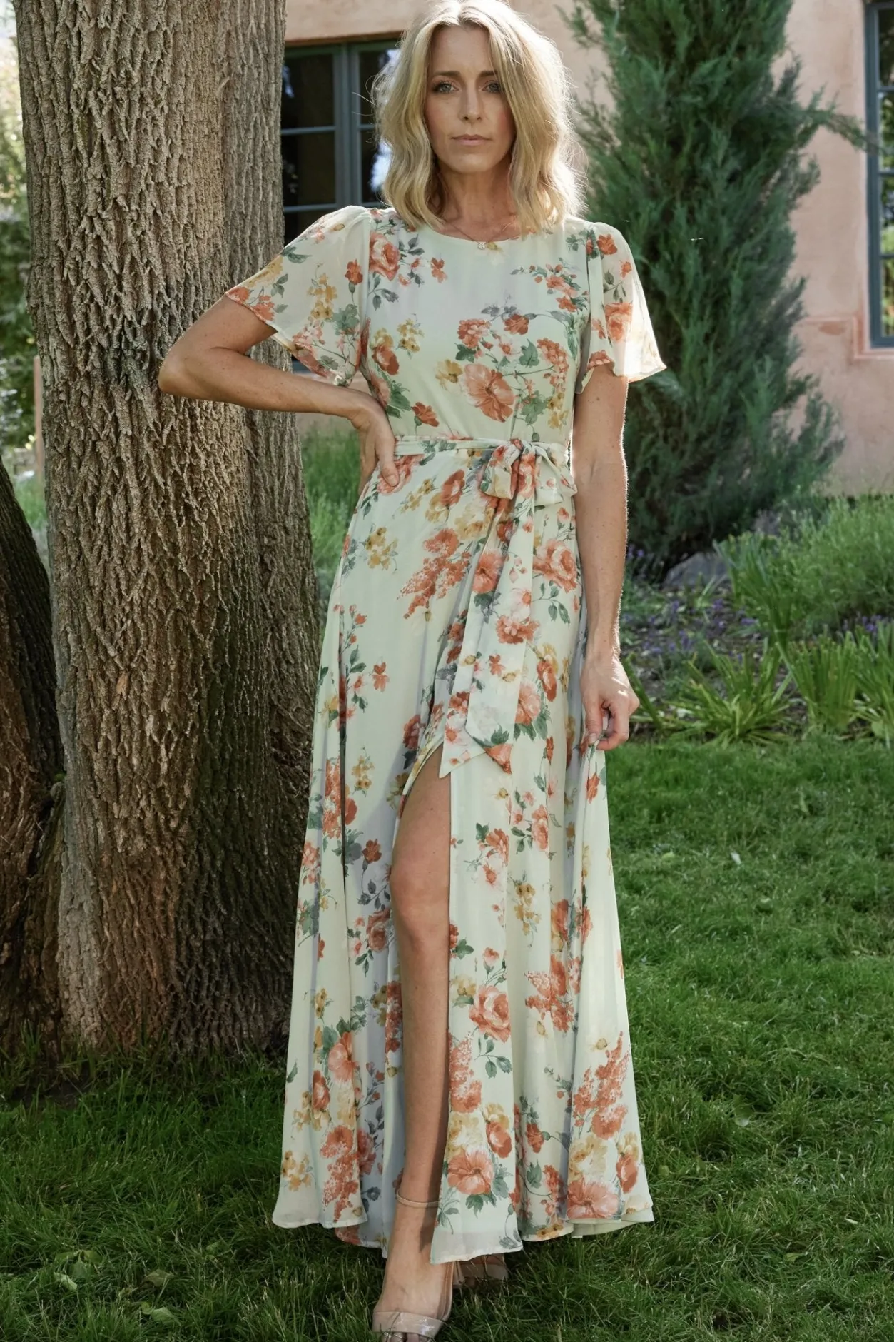 Hot Baltic Born Naomi Short Sleeve Maxi Dress | Sage Floral SageFloral