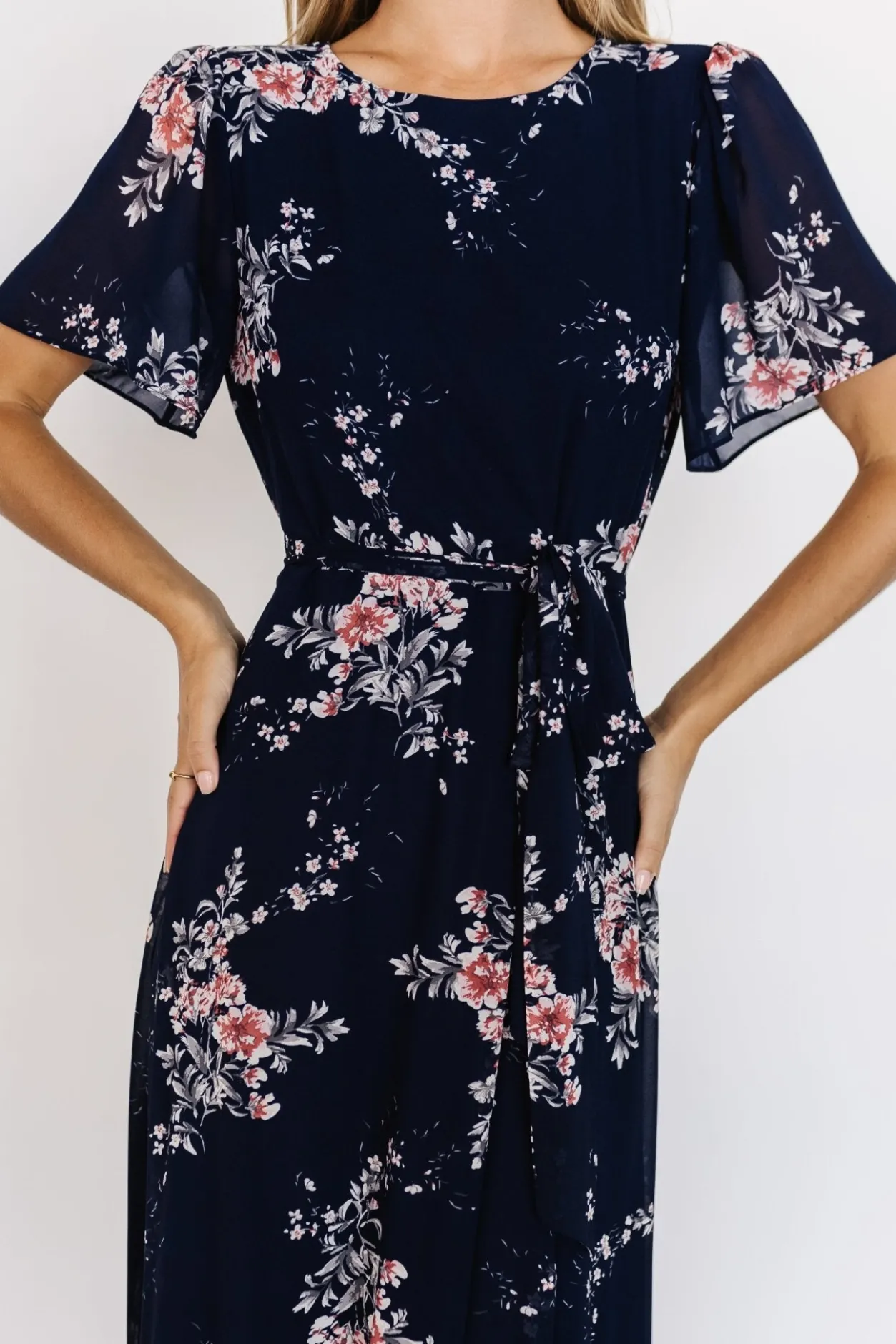 Fashion Baltic Born Naomi Short Sleeve Maxi Dress | Navy Floral NavyFloral
