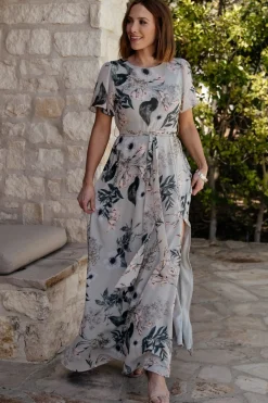 Sale Baltic Born Naomi Short Sleeve Maxi Dress | Pale Blue Floral PaleBlueFloral