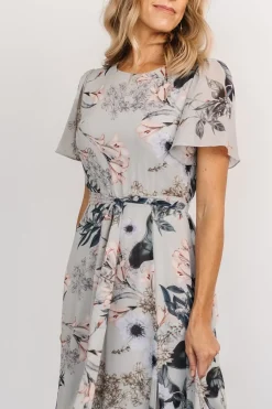 Sale Baltic Born Naomi Short Sleeve Maxi Dress | Pale Blue Floral PaleBlueFloral