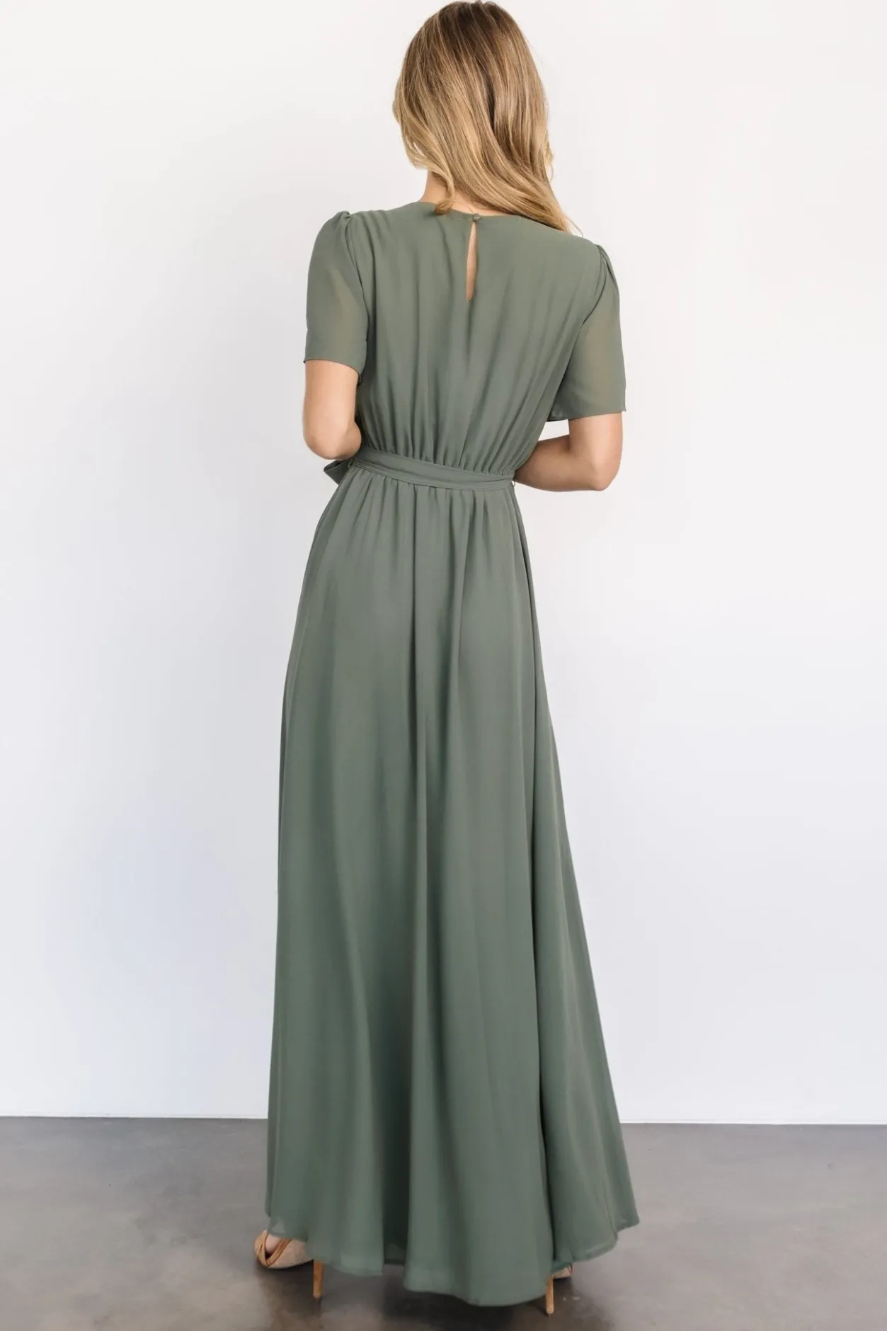 Sale Baltic Born Naomi Short Sleeve Maxi Dress | Dark Sage DarkSage