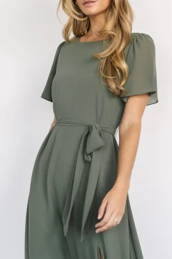 Sale Baltic Born Naomi Short Sleeve Maxi Dress | Dark Sage DarkSage