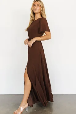 Clearance Baltic Born Naomi Short Sleeve Maxi Dress | Espresso