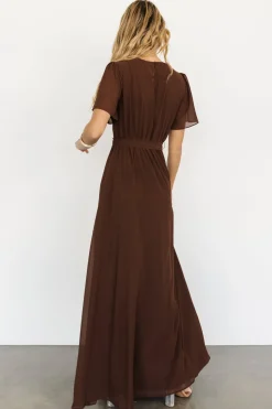 Clearance Baltic Born Naomi Short Sleeve Maxi Dress | Espresso