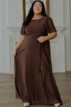 Clearance Baltic Born Naomi Short Sleeve Maxi Dress | Espresso