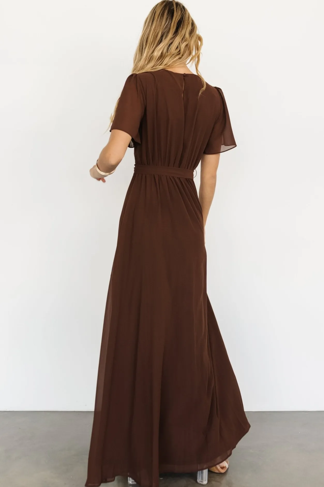 Clearance Baltic Born Naomi Short Sleeve Maxi Dress | Espresso