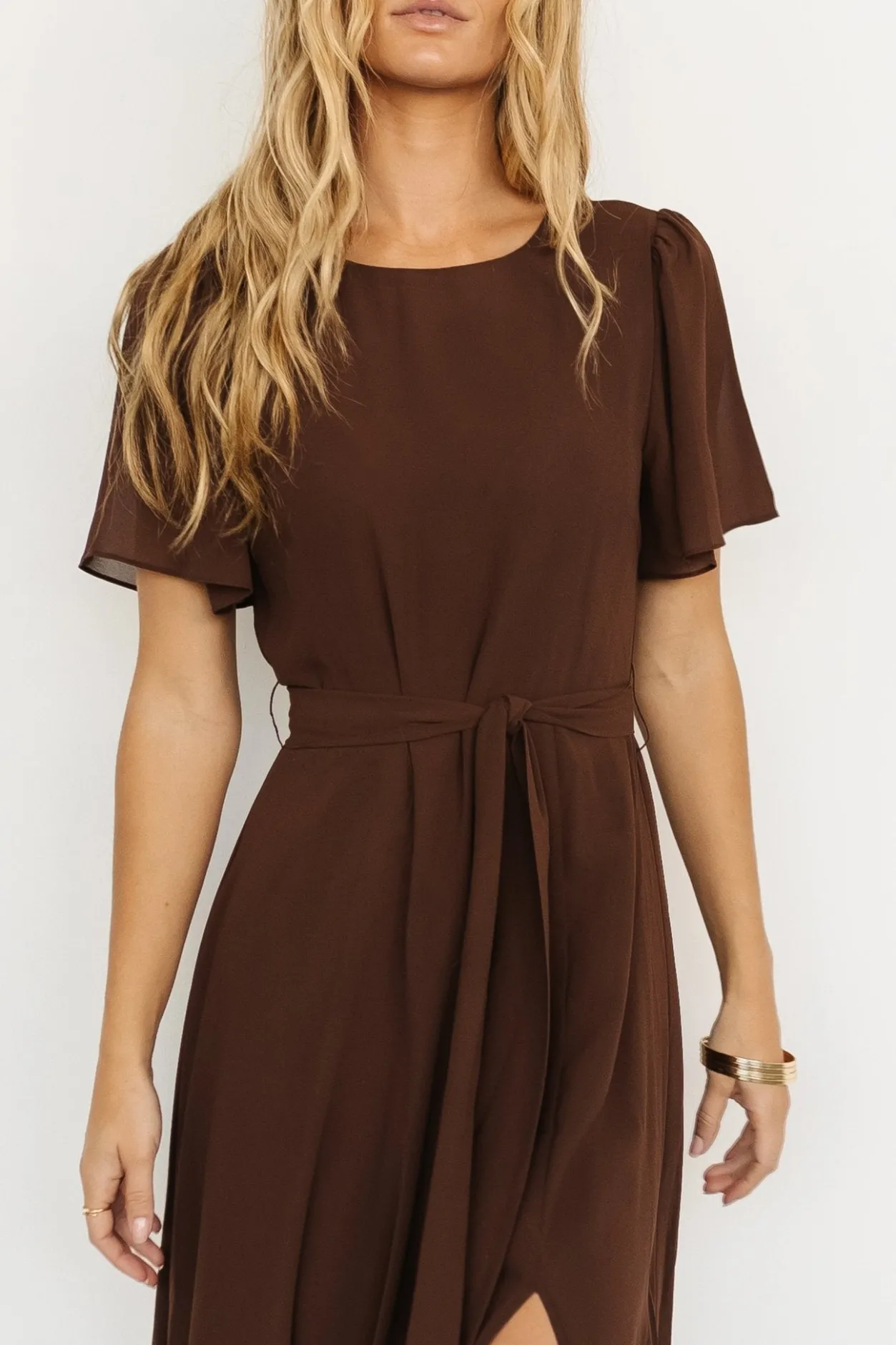 Clearance Baltic Born Naomi Short Sleeve Maxi Dress | Espresso
