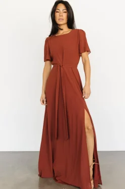 New Baltic Born Naomi Short Sleeve Maxi Dress | Cinnamon
