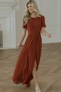 New Baltic Born Naomi Short Sleeve Maxi Dress | Cinnamon
