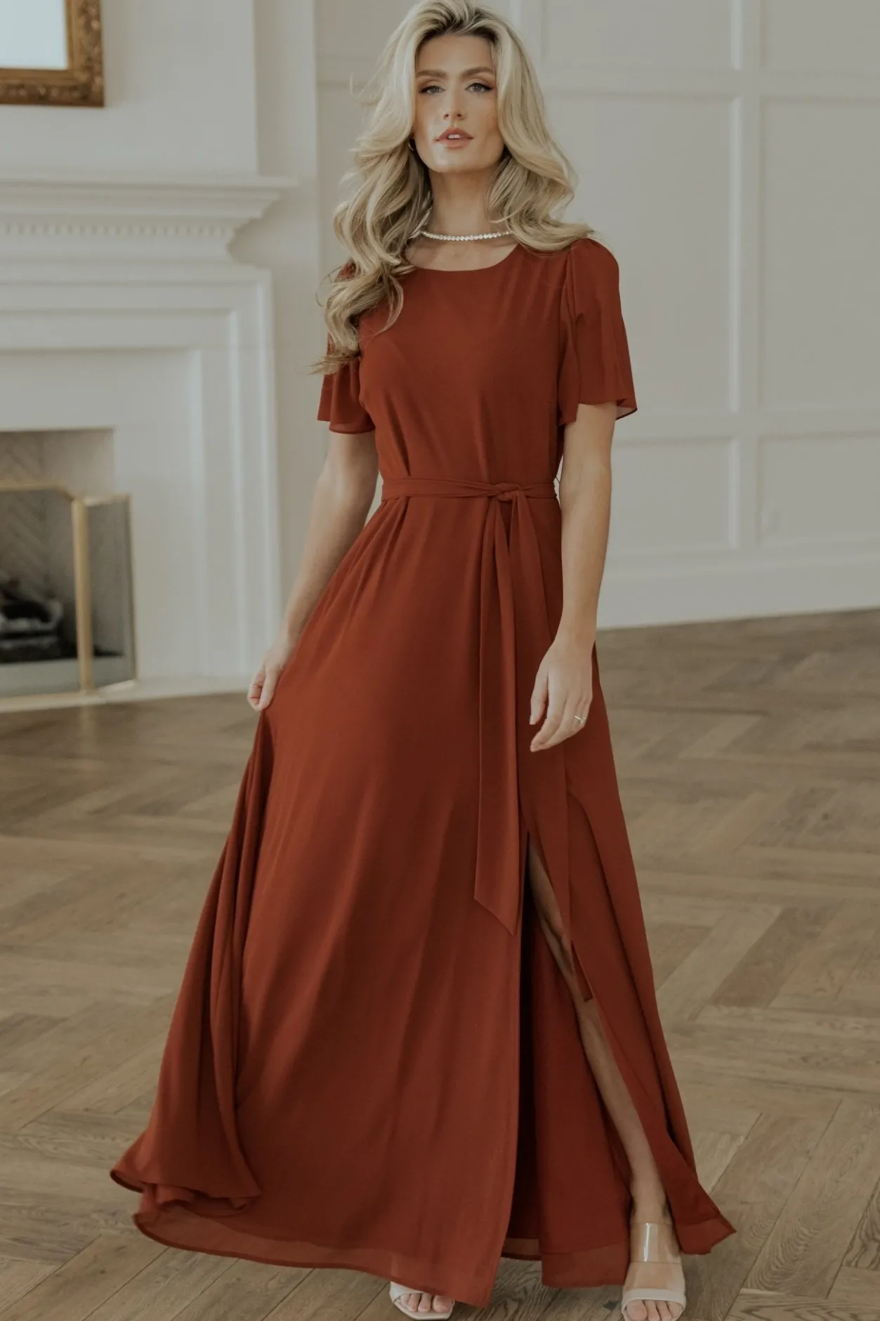 New Baltic Born Naomi Short Sleeve Maxi Dress | Cinnamon