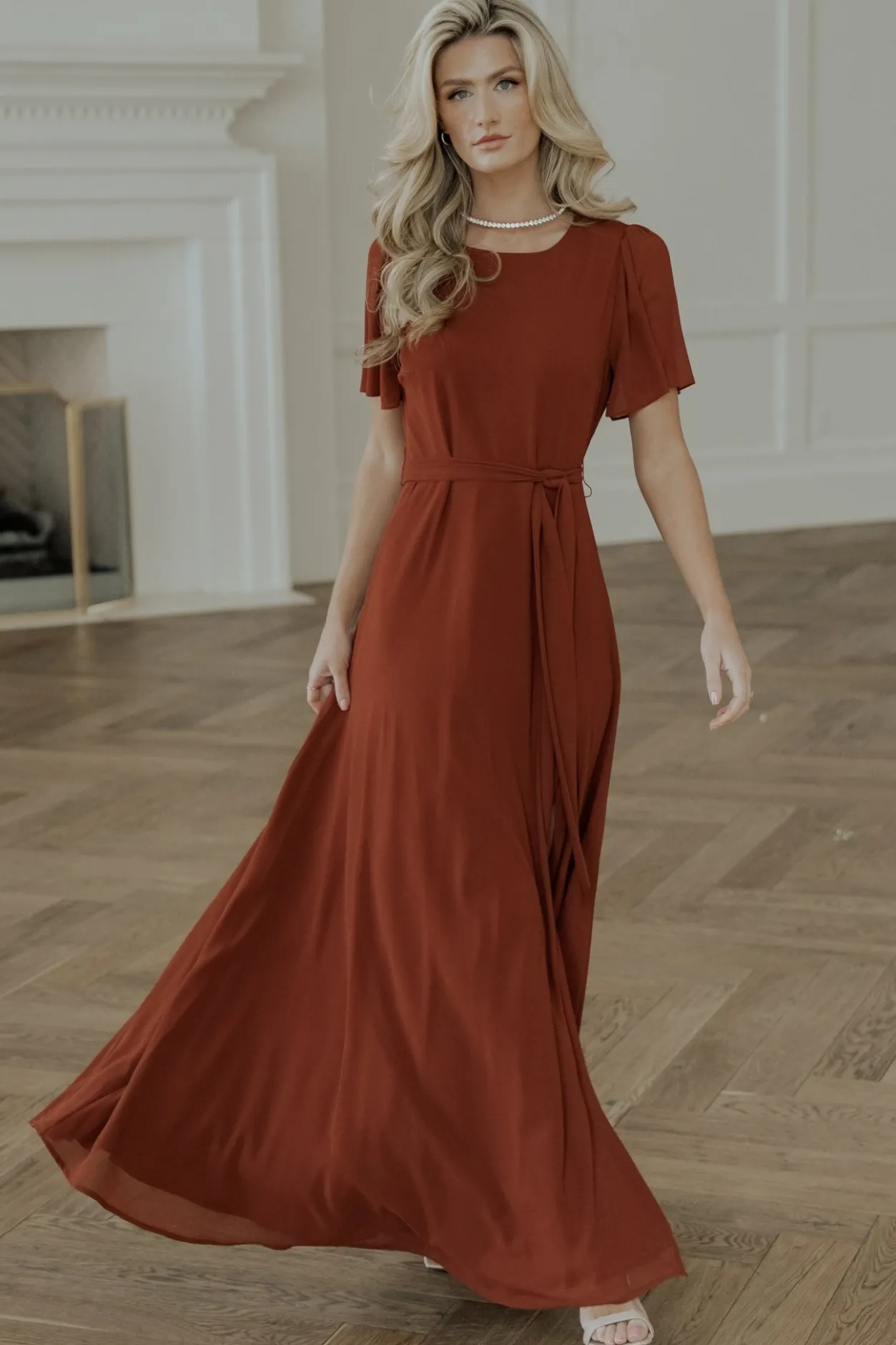 New Baltic Born Naomi Short Sleeve Maxi Dress | Cinnamon