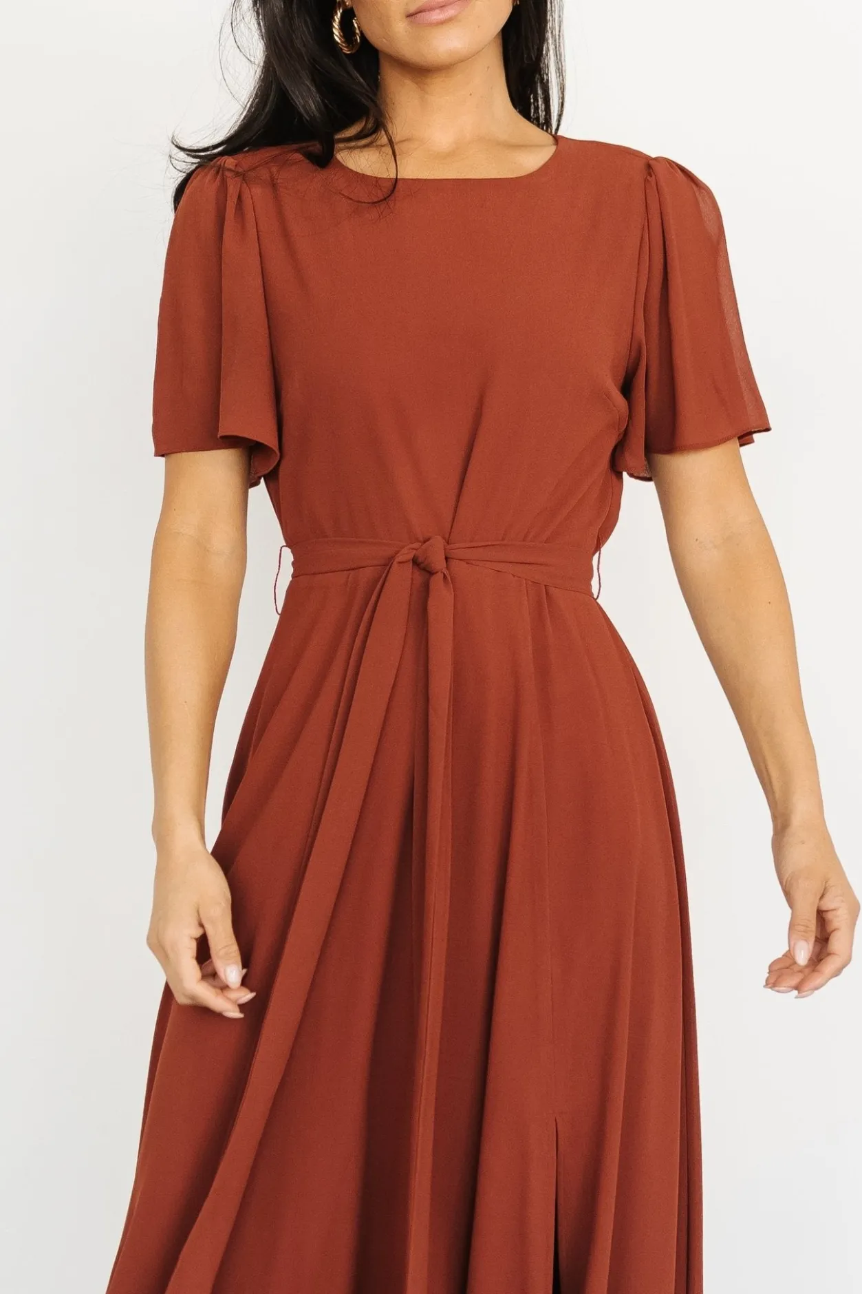 New Baltic Born Naomi Short Sleeve Maxi Dress | Cinnamon