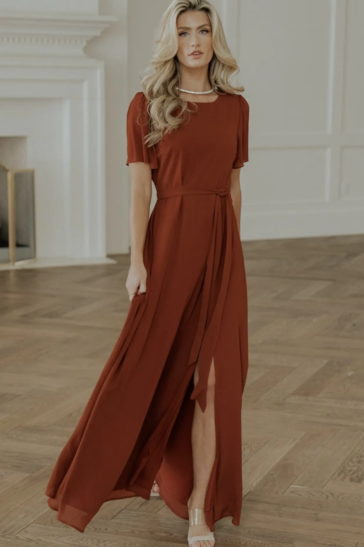 New Baltic Born Naomi Short Sleeve Maxi Dress | Cinnamon