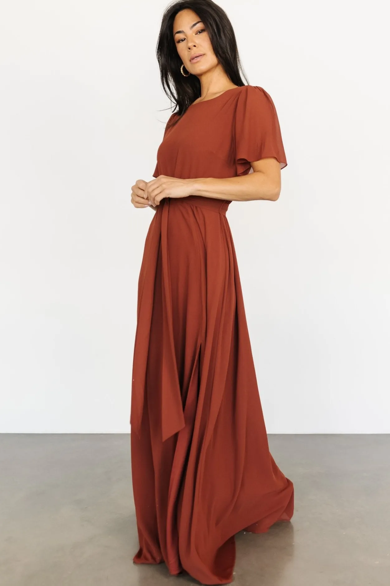 New Baltic Born Naomi Short Sleeve Maxi Dress | Cinnamon