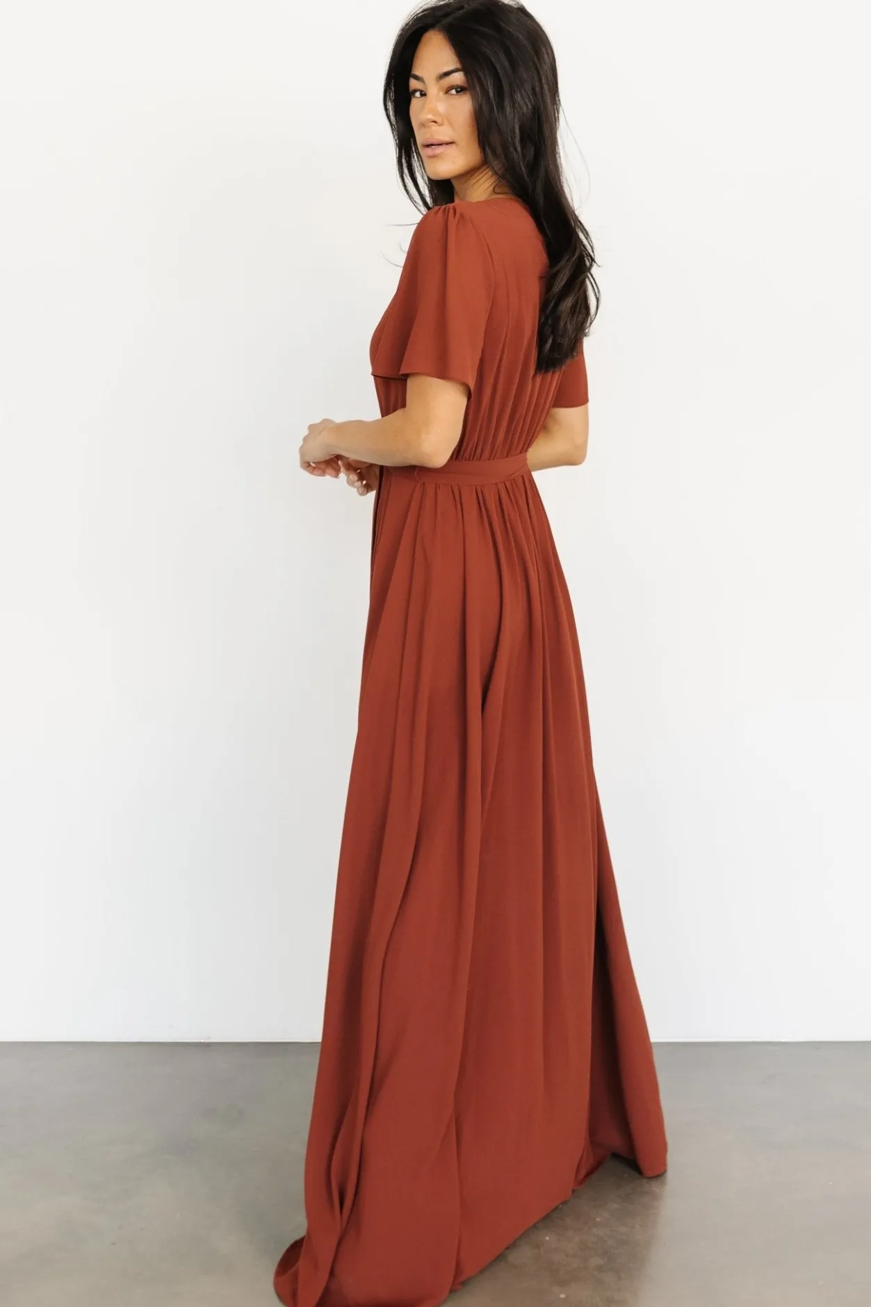New Baltic Born Naomi Short Sleeve Maxi Dress | Cinnamon