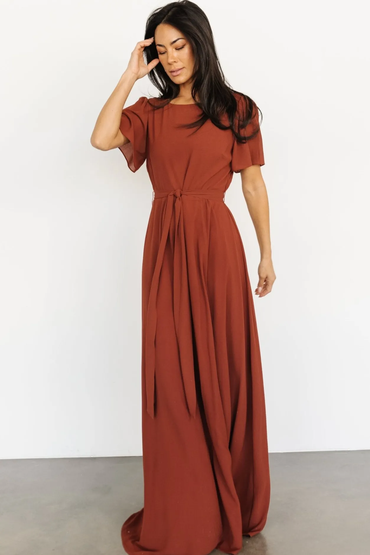 New Baltic Born Naomi Short Sleeve Maxi Dress | Cinnamon