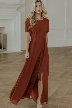 New Baltic Born Naomi Short Sleeve Maxi Dress | Cinnamon