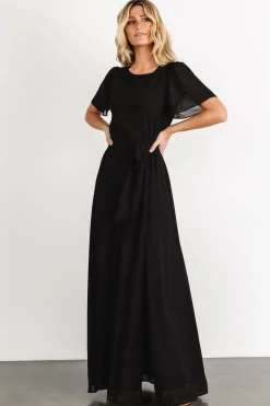 Discount Baltic Born Naomi Short Sleeve Maxi Dress | Black