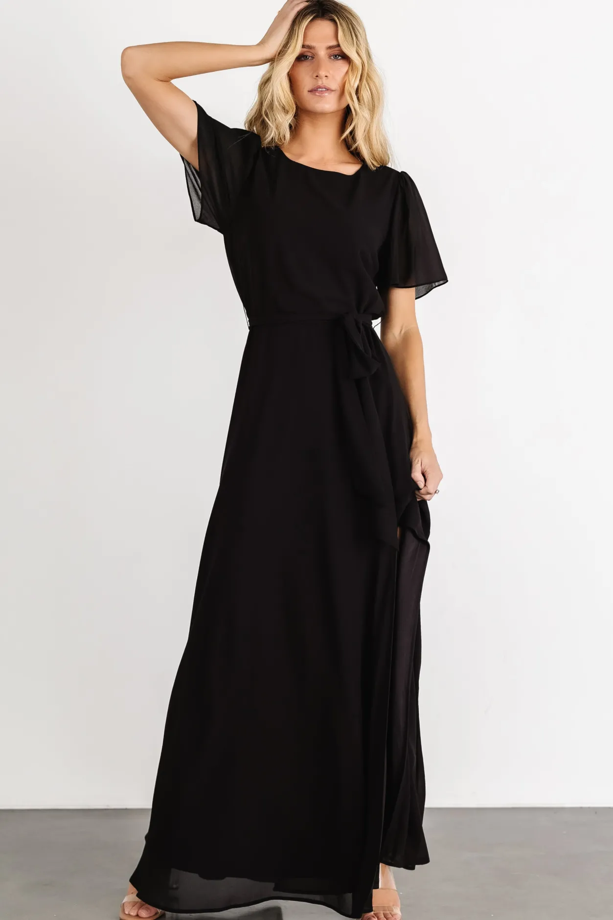Discount Baltic Born Naomi Short Sleeve Maxi Dress | Black