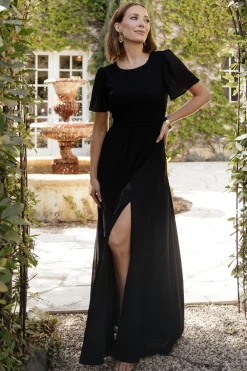 Discount Baltic Born Naomi Short Sleeve Maxi Dress | Black