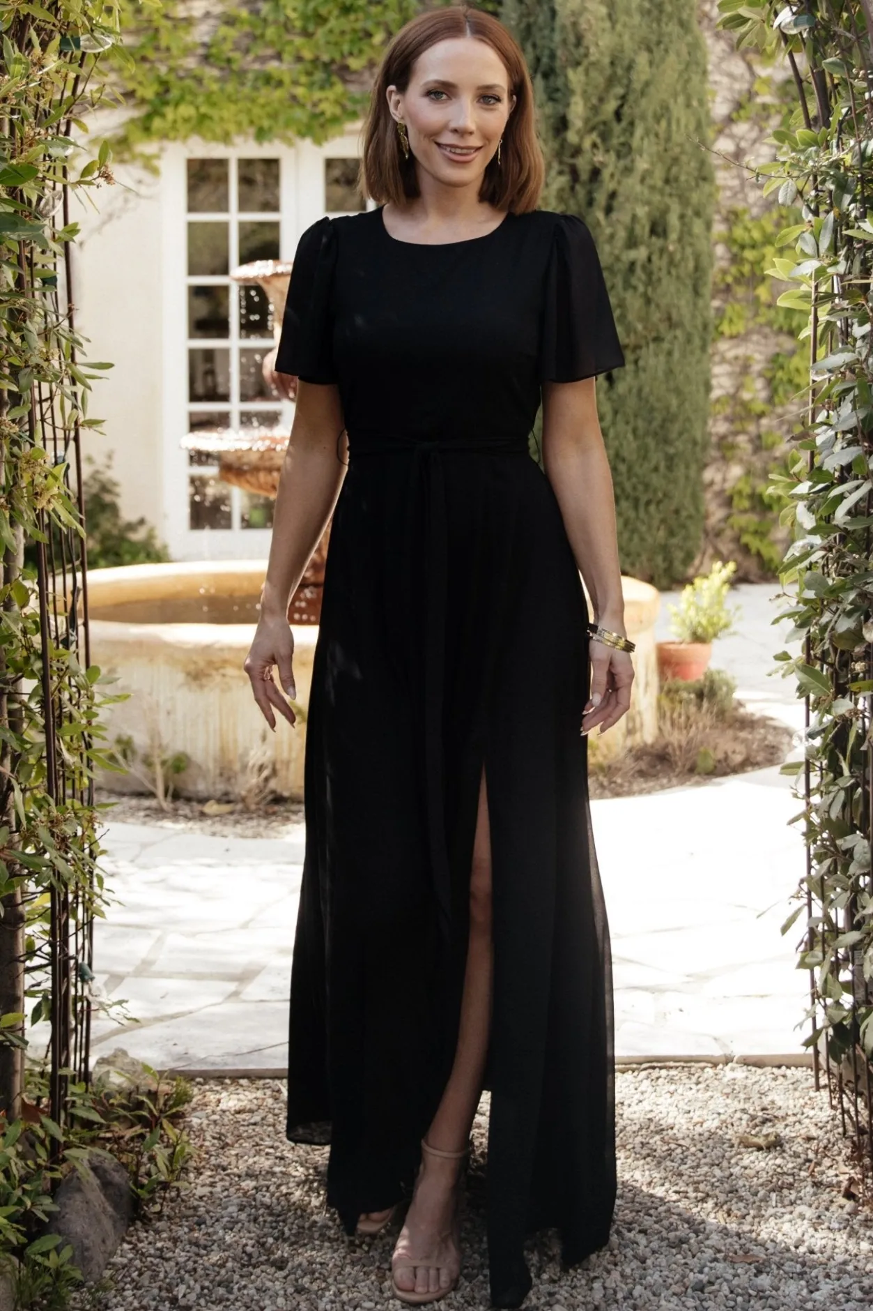 Discount Baltic Born Naomi Short Sleeve Maxi Dress | Black