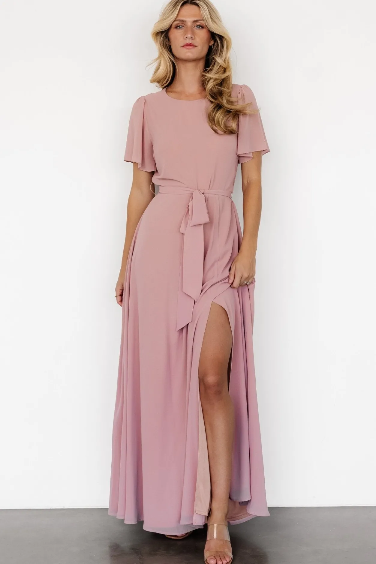 New Baltic Born Naomi Short Sleeve Maxi Dress | Blush Pink BlushPink