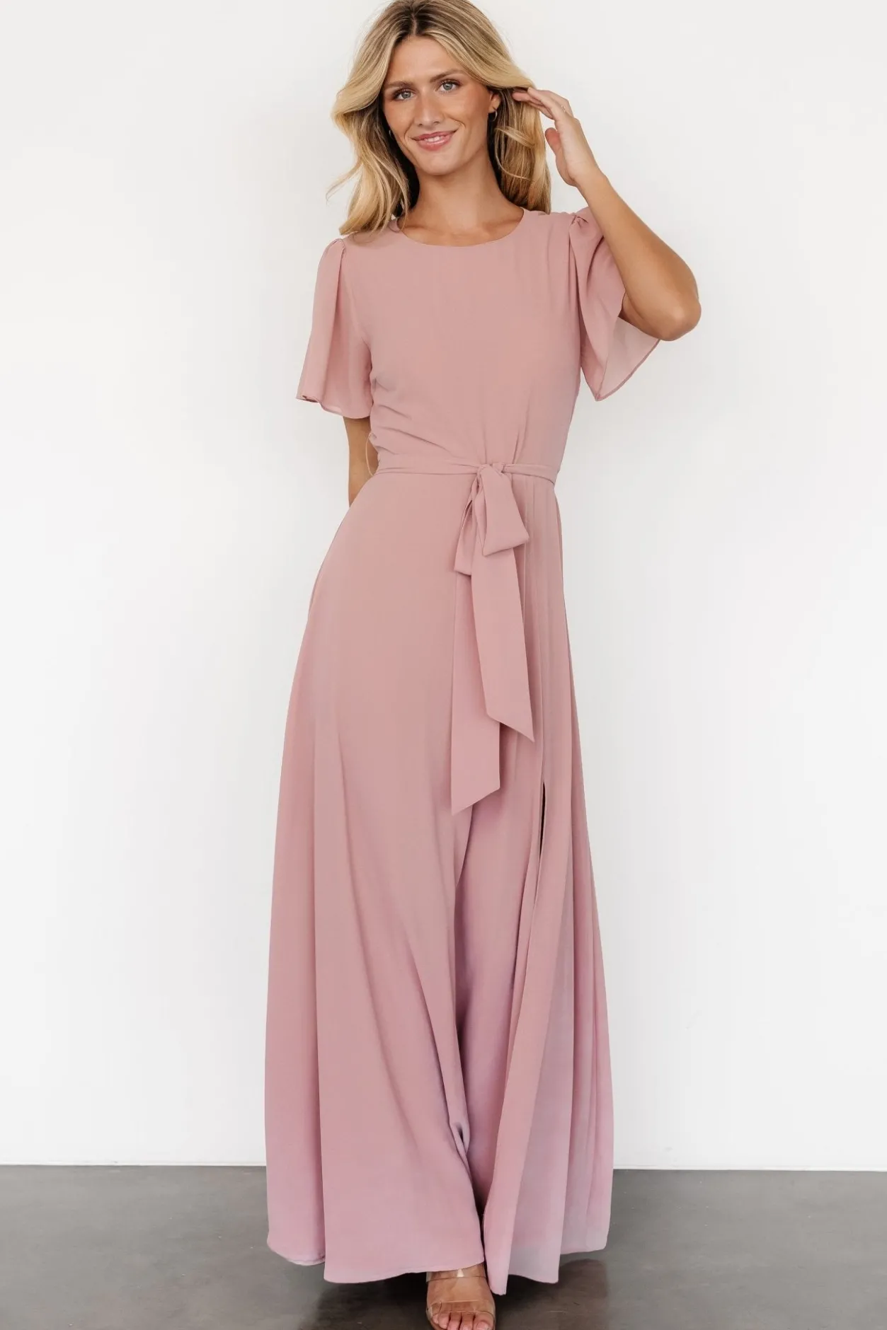 New Baltic Born Naomi Short Sleeve Maxi Dress | Blush Pink BlushPink
