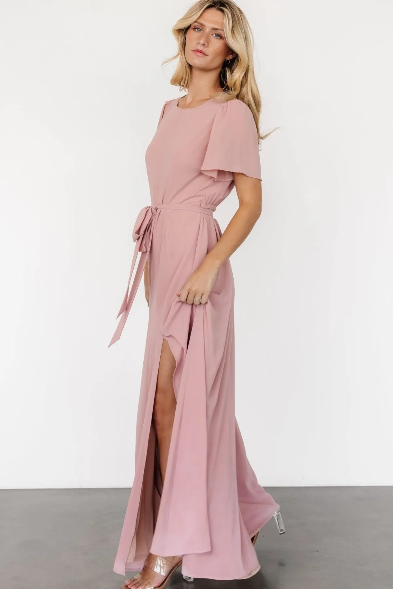 New Baltic Born Naomi Short Sleeve Maxi Dress | Blush Pink BlushPink